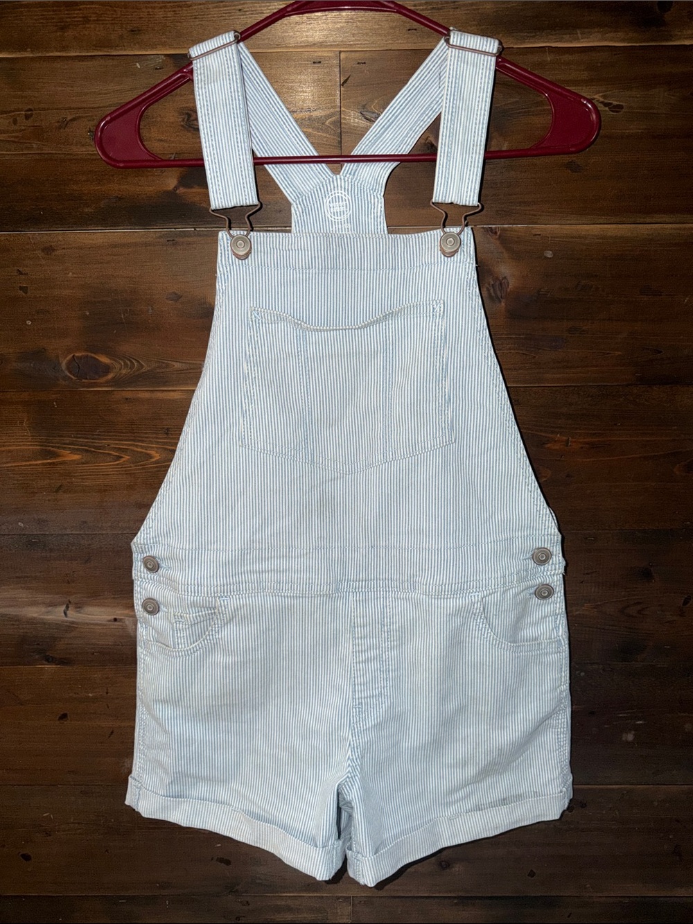 wonder nation White and Light Blue Pinstripe Shortalls